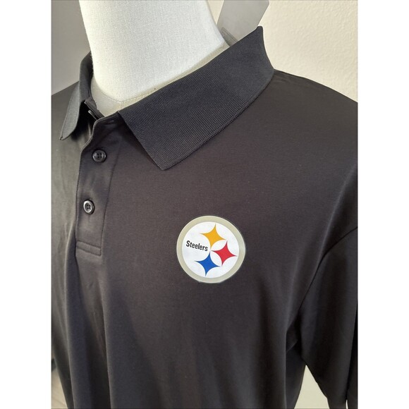 PITTSBURGH STEELERS NFL Team Apparel Black Polo Shirt Men’s Size XL - Picture 3 of 5